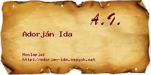 Adorján Ida névjegykártya