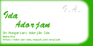 ida adorjan business card