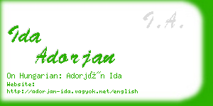 ida adorjan business card